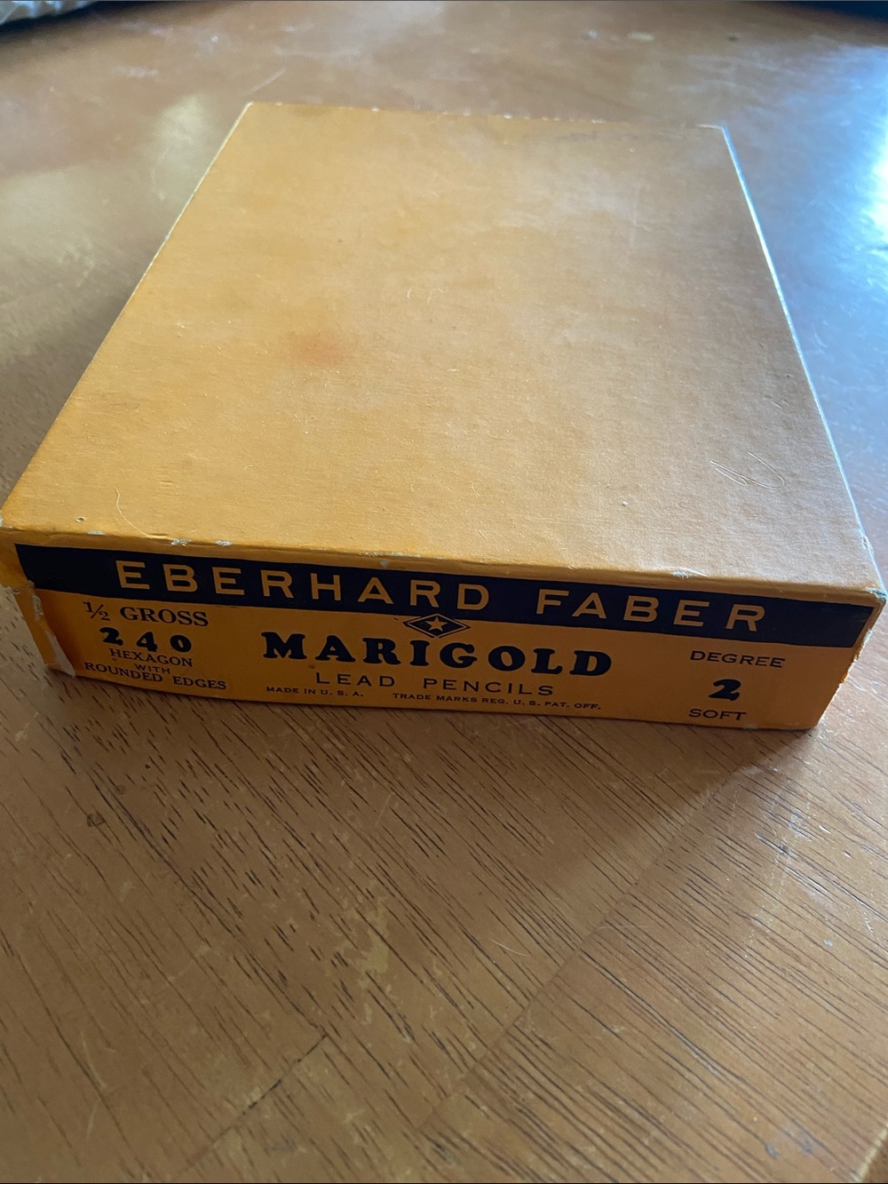 Vintage 70s 1970s 60s box of # 2 pencils pencil Marigold Yellow Made in USA